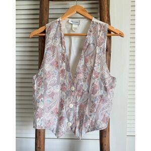 Brooks Fashions Vintage Paisley Print Vest Women's One Size Fits All